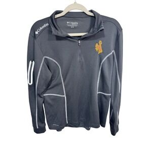 Columbia Golf Wyoming Cowboys 1/4 Zip Pullover Gray Men's M NCAA Western Gameday